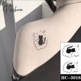 Pisoshare Waterproof Temporary Tattoo Stickere Black Hand Drawn Heart Design Body Art Fake Flash