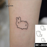 Pisoshare Waterproof Temporary Tattoo Stickere Black Hand Drawn Heart Design Body Art Fake Flash