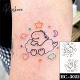 Pisoshare Waterproof Temporary Tattoo Stickere Black Hand Drawn Heart Design Body Art Fake Flash