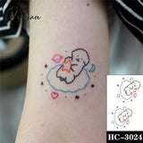 Pisoshare Waterproof Temporary Tattoo Stickere Black Hand Drawn Heart Design Body Art Fake Flash