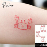 Pisoshare Waterproof Temporary Tattoo Stickere Black Hand Drawn Heart Design Body Art Fake Flash