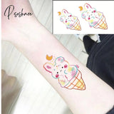 Pisoshare Waterproof Temporary Tattoo Stickere Black Hand Drawn Heart Design Body Art Fake Flash