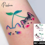 Pisoshare Waterproof Temporary Tattoo Stickere Black Hand Drawn Heart Design Body Art Fake Flash