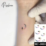 Pisoshare Waterproof Temporary Tattoo Stickere Black Hand Drawn Heart Design Body Art Fake Flash