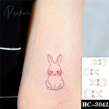 Pisoshare Waterproof Temporary Tattoo Stickere Black Hand Drawn Heart Design Body Art Fake Flash