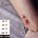 Pisoshare Waterproof Temporary Tattoo Stickere Black Hand Drawn Heart Design Body Art Fake Flash