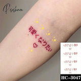 Pisoshare Waterproof Temporary Tattoo Stickere Black Hand Drawn Heart Design Body Art Fake Flash