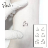 Pisoshare Waterproof Temporary Tattoo Stickere Black Hand Drawn Heart Design Body Art Fake Flash