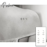 Pisoshare Waterproof Temporary Tattoo Stickere Black Hand Drawn Heart Design Body Art Fake Flash