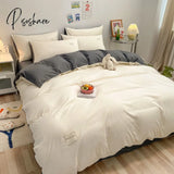 Pisoshare White Pink Bedding Set Nordic Boys Girls Single Double Queen Size Flat Sheet Duvet Cover