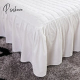 Pisoshare White Thicken Quilted Princess Bedding Bed Skirt Pillowcases With Cotton Winter Warm