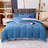 Pisoshare Winter Warm Bedding Set Luxury Double Sided Velvet Duvet Cover Fitted Bed Sheet And