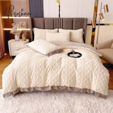 Pisoshare Winter Warm Bedding Set Luxury Double Sided Velvet Duvet Cover Fitted Bed Sheet And