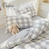 Plaid Double Duvet Cover Set 220X240 Solid Twist Soft Pillowcase King Size Bedding Quilt