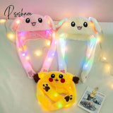 Plush Hat Glowing Ears Bunny Party Decor Cute Cartoon Toy Funny Birthday Gift Light Top Halloween