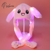 Plush Hat Glowing Ears Bunny Party Decor Cute Cartoon Toy Funny Birthday Gift Light Top Halloween