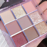 Professional Colorful Eyeshadow Palette Pink Shiny Blue Eye Shadow Pearl Eyes Glitter Matte Cute