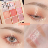 Professional Colorful Eyeshadow Palette Pink Shiny Blue Eye Shadow Pearl Eyes Glitter Matte Cute