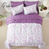 Purple 7 Piece Bed In A Bag Soft Microfiber Bedding Complete Set For All Season Queen