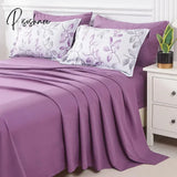 Purple 7 Piece Bed In A Bag Soft Microfiber Bedding Complete Set For All Season Queen