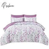 Purple 7 Piece Bed In A Bag Soft Microfiber Bedding Complete Set For All Season Queen