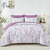 Purple 7 Piece Bed in A Bag, Soft Microfiber Bedding Complete Set for All Season, Queen