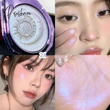 Purple Diamond Moonlight Highlight Palette Shimmer Shiny Highlighter Facial Illuminator