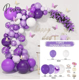 Purple Pink Balloons Garland Arch Kit Macaroon Latex Ballons Wedding Birthday Party Decor Kids