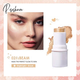 Qibest Highlighter Makeup Glitter Contouring Bronzer For Face Blush Sticks Shimmer Powder Texture