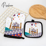 Ramadan Decoration Baking Anti-Hot Oven Pat Gloves Mat Eid Mubarak Kitchen Aprons For Party Islamic