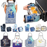 Ramadan Decoration Baking Anti-Hot Oven Pat Gloves Mat Eid Mubarak Kitchen Aprons For Party Islamic