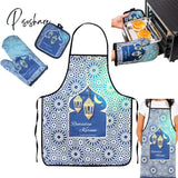 Ramadan Decoration Baking Anti-Hot Oven Pat Gloves Mat Eid Mubarak Kitchen Aprons For Party Islamic