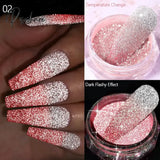 Reflective Flash Glitter Powder Temperature Color-Change Holographic Nail Uv Gel Polish Chrome