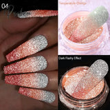 Reflective Flash Glitter Powder Temperature Color-Change Holographic Nail Uv Gel Polish Chrome