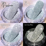 Reflective Flash Glitter Powder Temperature Color-Change Holographic Nail Uv Gel Polish Chrome