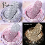Reflective Flash Glitter Powder Temperature Color-Change Holographic Nail Uv Gel Polish Chrome