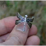 Retro Creativity Dragonfly Shape Ring Brand Women Simple For Multiple Occasions Party Jewelry 2021