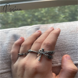 Retro Creativity Dragonfly Shape Ring Brand Women Simple For Multiple Occasions Party Jewelry 2021