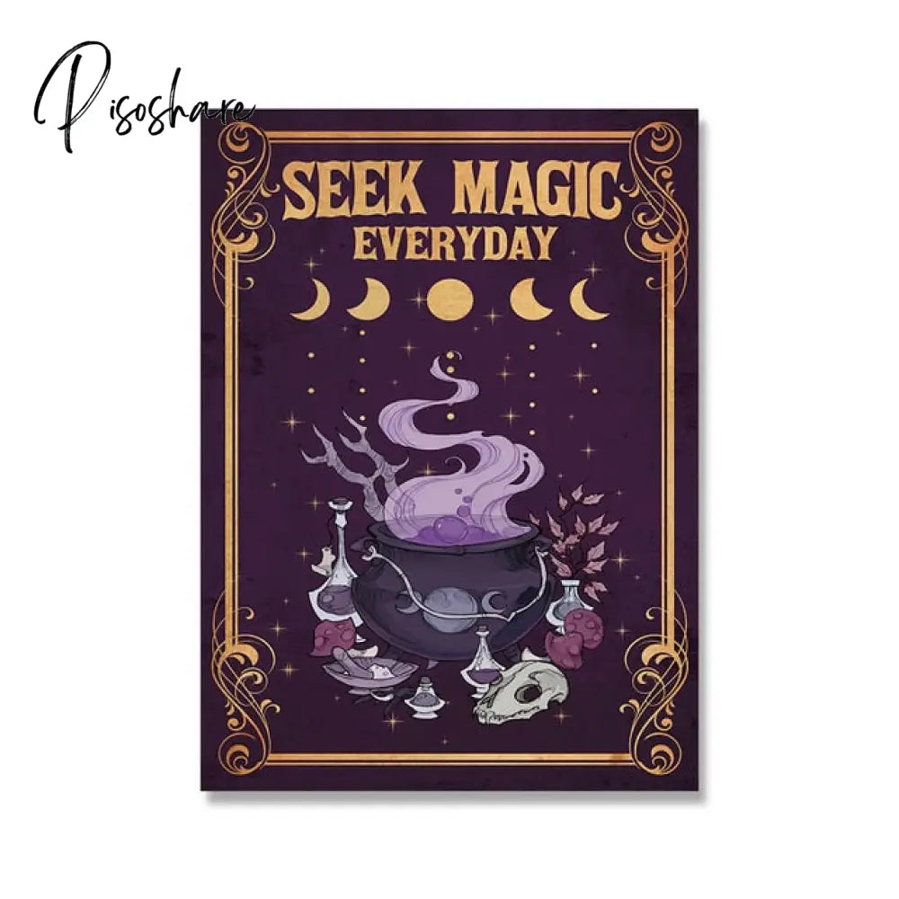 Retro Halloween Posters In A World Full Of Princess Be Witch Canvas Painting Vintage Wall Pictures