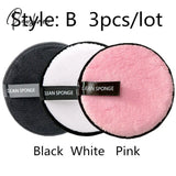 Reusable Makeup Remover Pads Wipes 3Pcs Microfiber Make Up Removal Pad Sponge Cleaning Tool Mix-B1