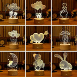 Romantic Love 3D Acrylic Led Lamp For Home Children’s Night Light Table Birthday Party Decor