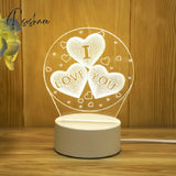 Romantic Love 3D Acrylic Led Lamp For Home Children’s Night Light Table Birthday Party Decor