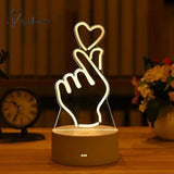 Romantic Love 3D Acrylic Led Lamp For Home Children’s Night Light Table Birthday Party Decor