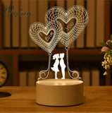 Romantic Love 3D Acrylic Led Lamp For Home Children’s Night Light Table Birthday Party Decor