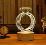 Romantic Love 3D Acrylic Led Lamp For Home Children’s Night Light Table Birthday Party Decor