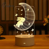 Romantic Love 3D Lamp Heart-Shaped Acrylic Led Night Light Tree Decorative Table Valentine’s Day