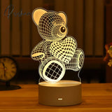 Romantic Love 3D Lamp Heart-Shaped Acrylic Led Night Light Tree Decorative Table Valentine’s Day