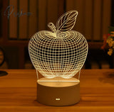 Romantic Love 3D Lamp Heart-Shaped Acrylic Led Night Light Tree Decorative Table Valentine’s Day