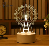 Romantic Love 3D Lamp Heart-Shaped Acrylic Led Night Light Tree Decorative Table Valentine’s Day