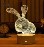 Romantic Love 3D Lamp Heart-Shaped Acrylic Led Night Light Tree Decorative Table Valentine’s Day